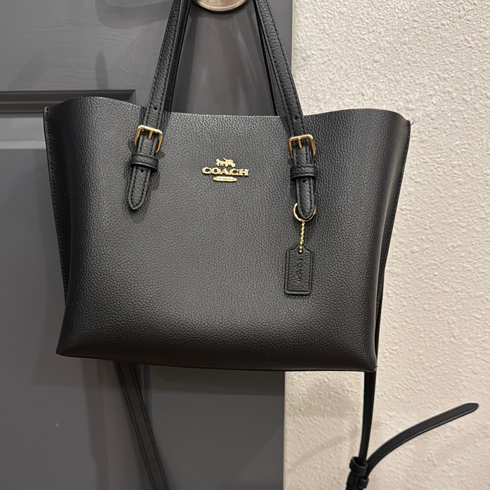 Coach Black Leather Tote Bag